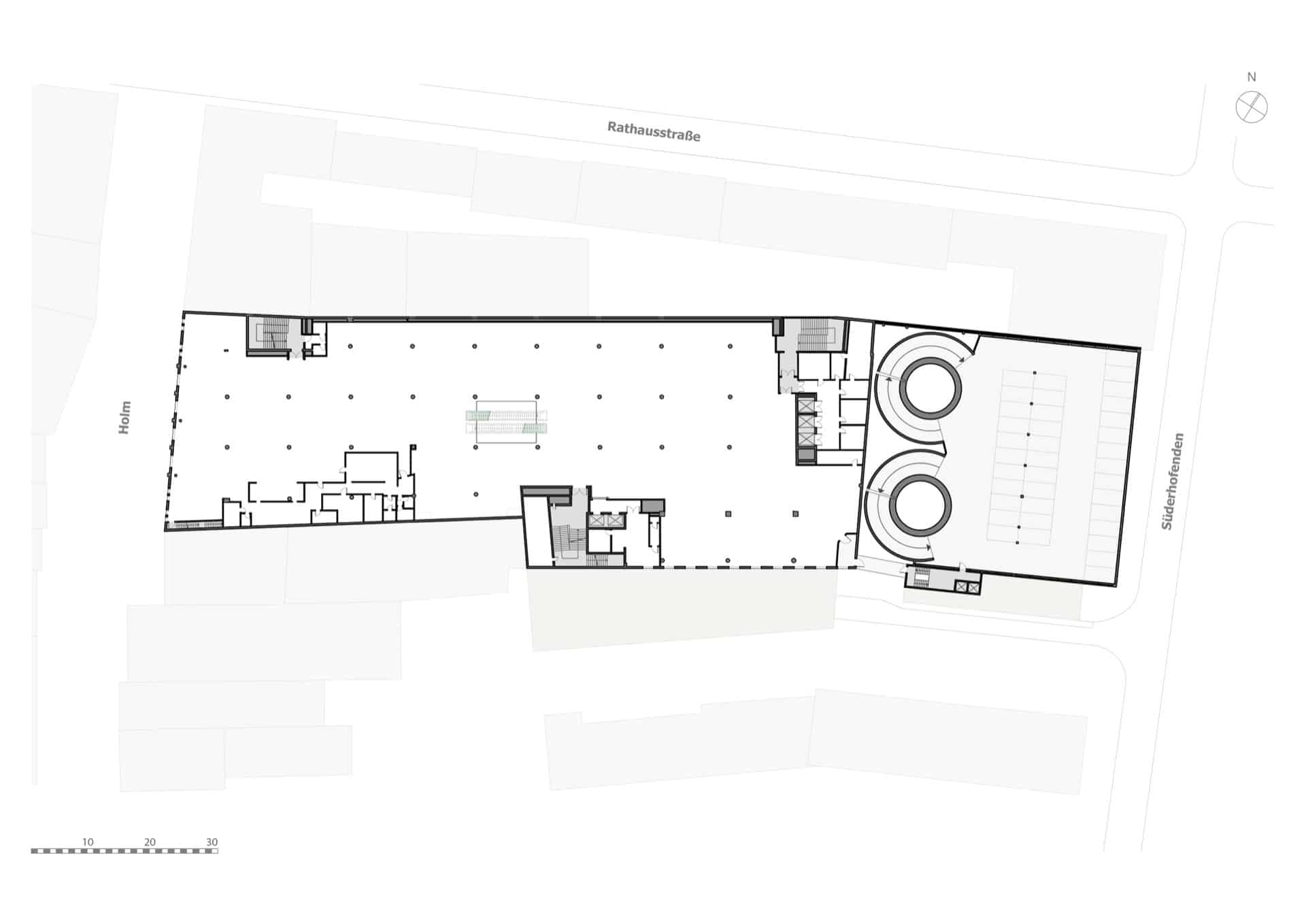 Grundriss der zweiten Etage von HOLM 7 – Karstadt Flensburg Gewerbeimmobilie