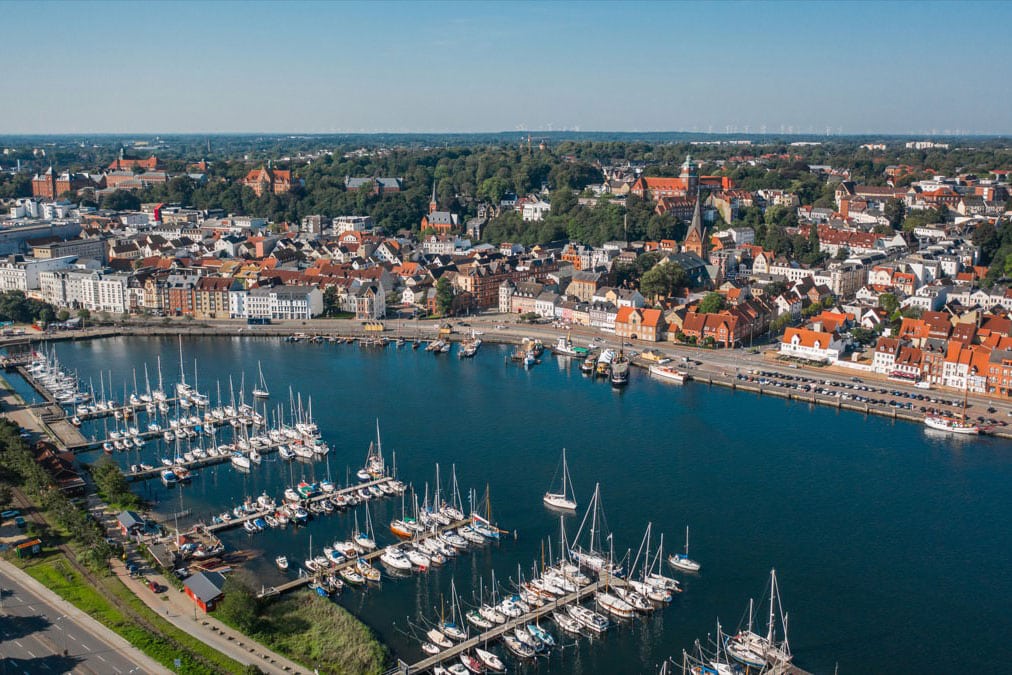 Makroaufnahme der Stadt Flensburg – Standortumfeld der HOLM 7 Gewerbefläche